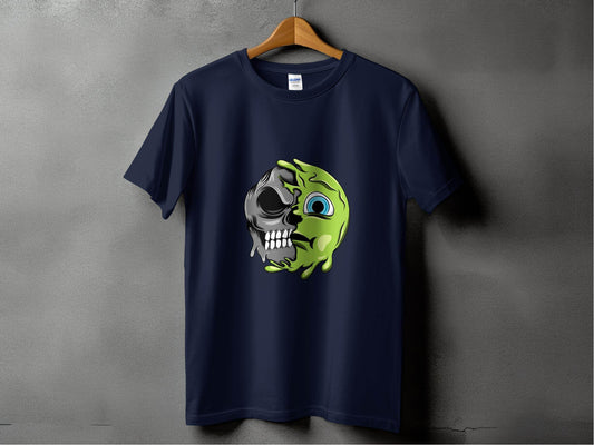 Half Skull Half Slime Design For All New T-Shirt - Design & Vybe