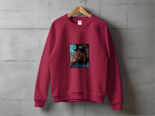 Ice Cube Smoking Cigar with Chain Portrait Art Sweater - Design & Vybe