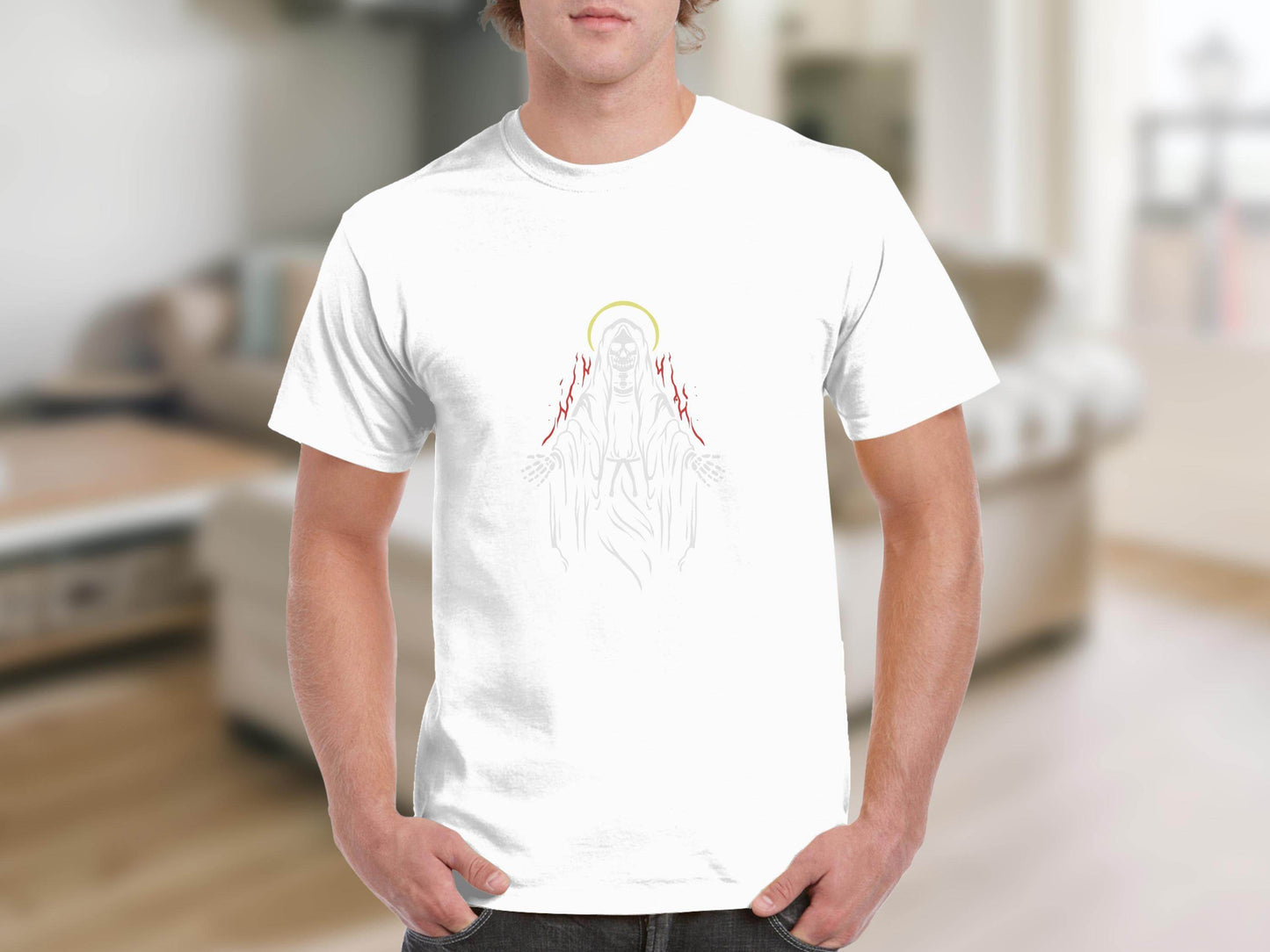 Death Halo Black Design Death in Flames Graphic T-Shirt - Design & Vybe
