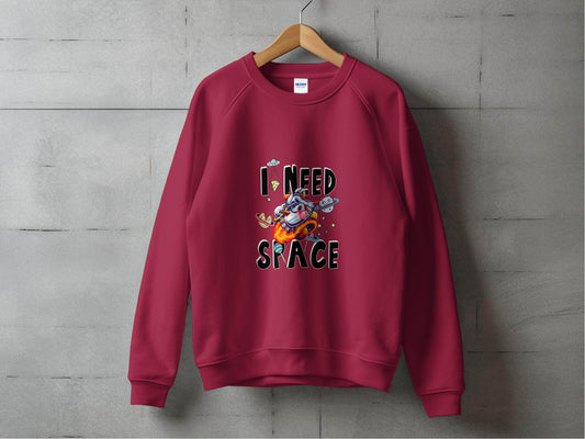 I Need Space Astronaut Riding Rocket Graphic Novelty Sweater - Design & Vybe