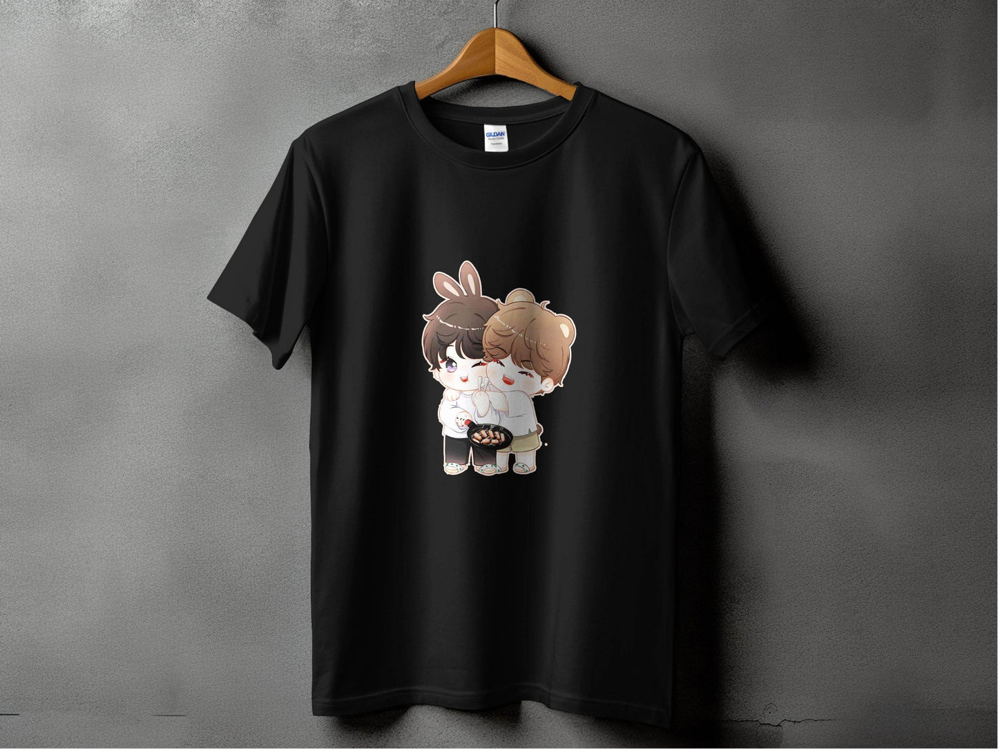 Cute Bunny Bear Cartoons Cooking Together T-Shirt - Design & Vybe