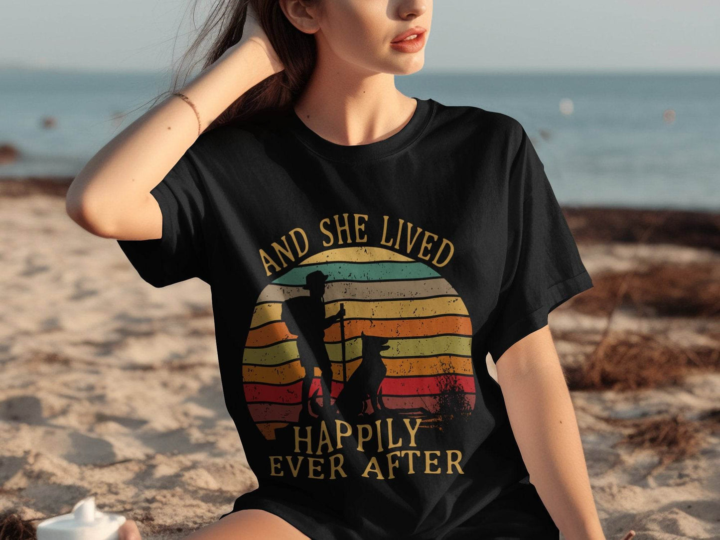 Hiking Dog And She Lived Happily Ever After T-Shirt - Design & Vybe