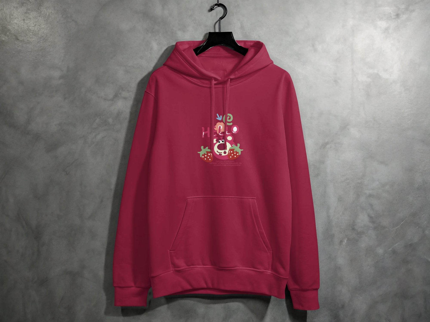 Hello Graphics With Strawberry Images Design Hoodie - Design & Vybe
