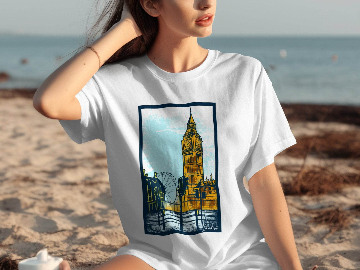 Iconic Big Ben and London Eye Graphic T-Shirt - Design & Vybe