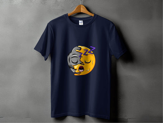 Tired Cartoon Character with Snoozing ZZZ Symbols T-Shirt - Design & Vybe