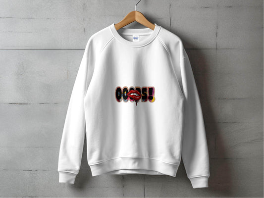 OOOPS With Red Lips Fashion Statement Sweater - Design & Vybe
