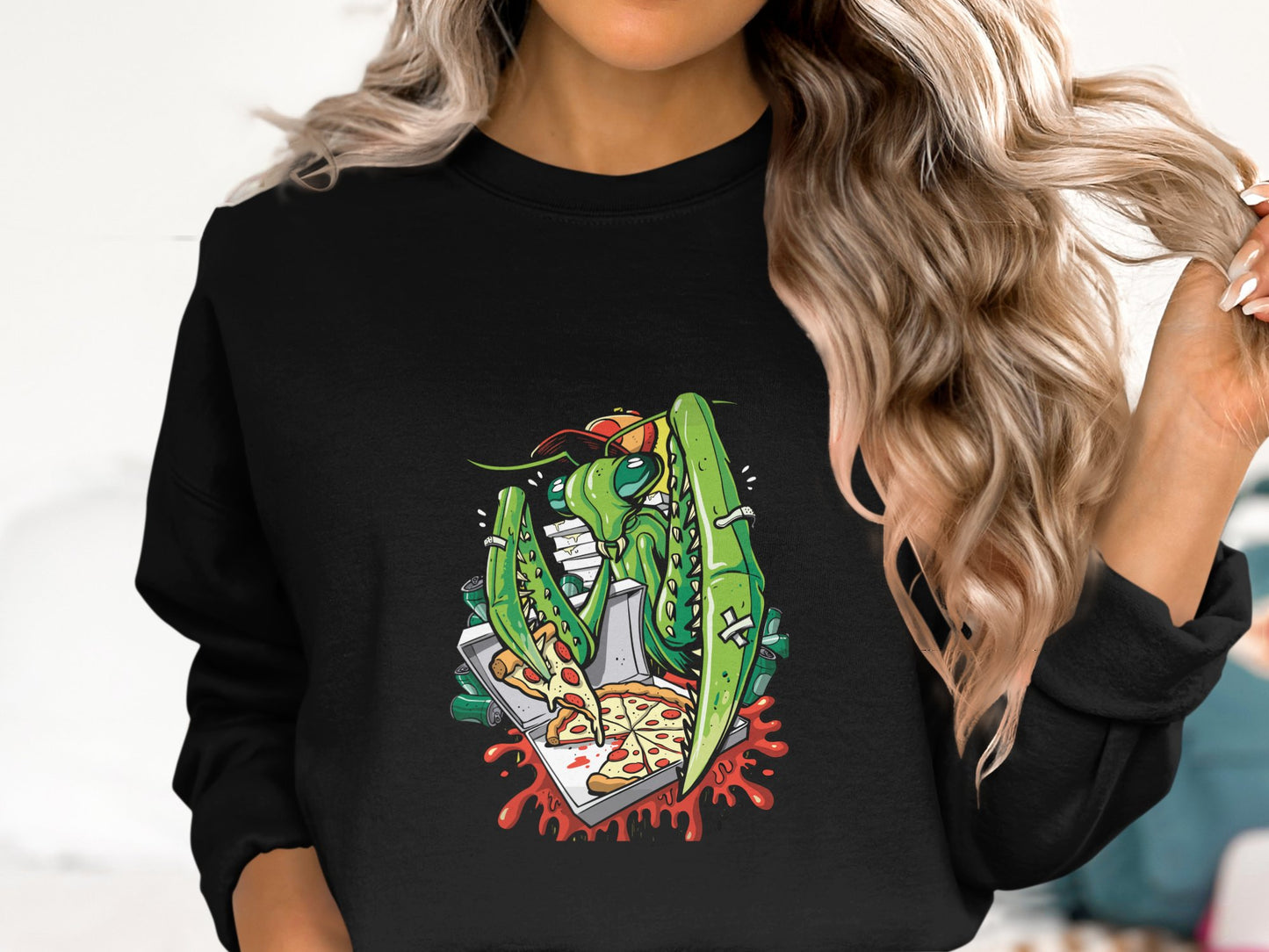 Mantis Cartoon Design Graphic Print Sweatshirt product