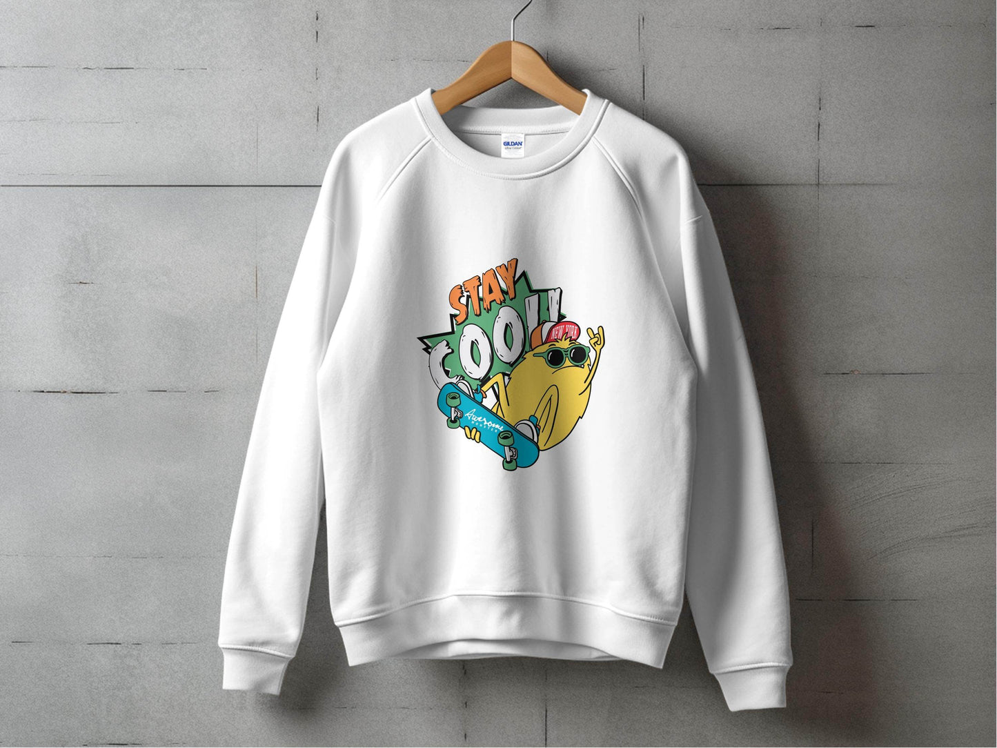 Stay Cool Skateboarding Frog Graphic Sweater - Design & Vybe
