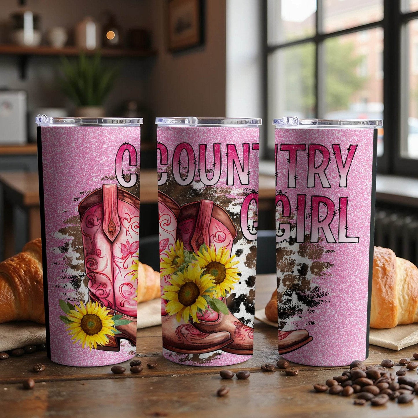 Country Girl Boots Design With Sunflowers Theme Tumbler - Design & Vybe