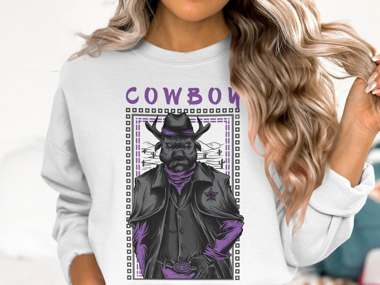 Warrior Cowboy With Attitude Graphic Apparel Sweater - Design & Vybe