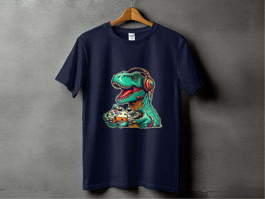 Gaming Dinosaur Retro Controller Funny Gamer Design T-Shirt - Design & Vybe