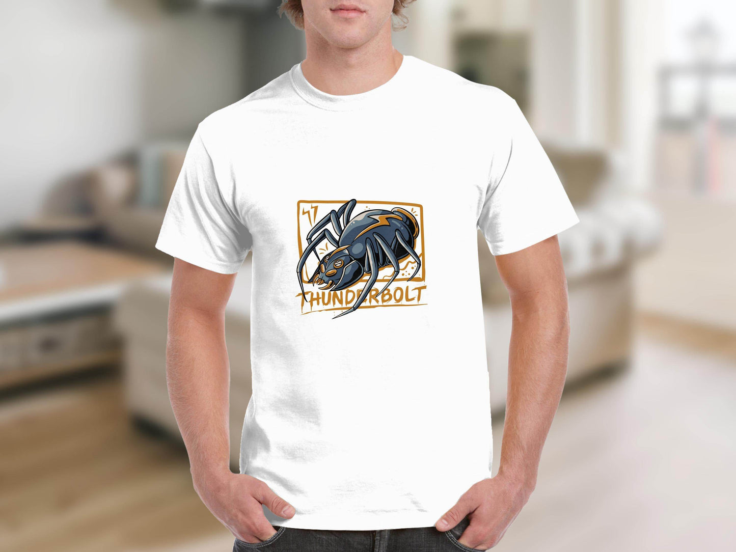 Thunderbolt Venomous Spider Design Cool Insect Image T-Shirt - Design & Vybe