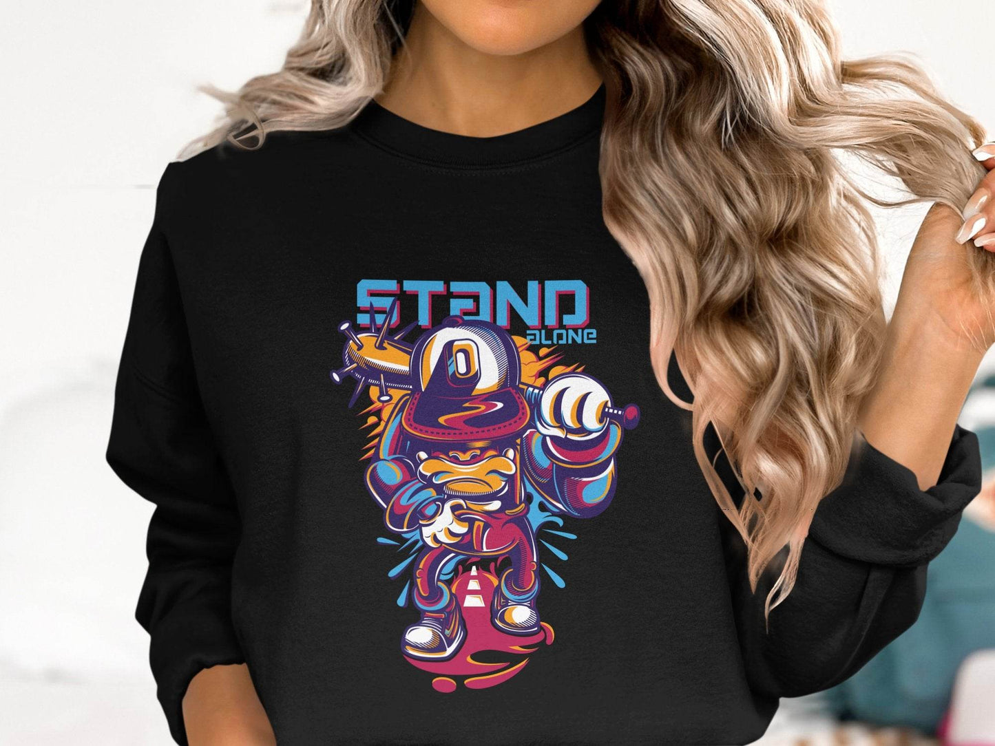 Stand Alone Cartoon Character Illustration Graphic Sweater - Design & Vybe