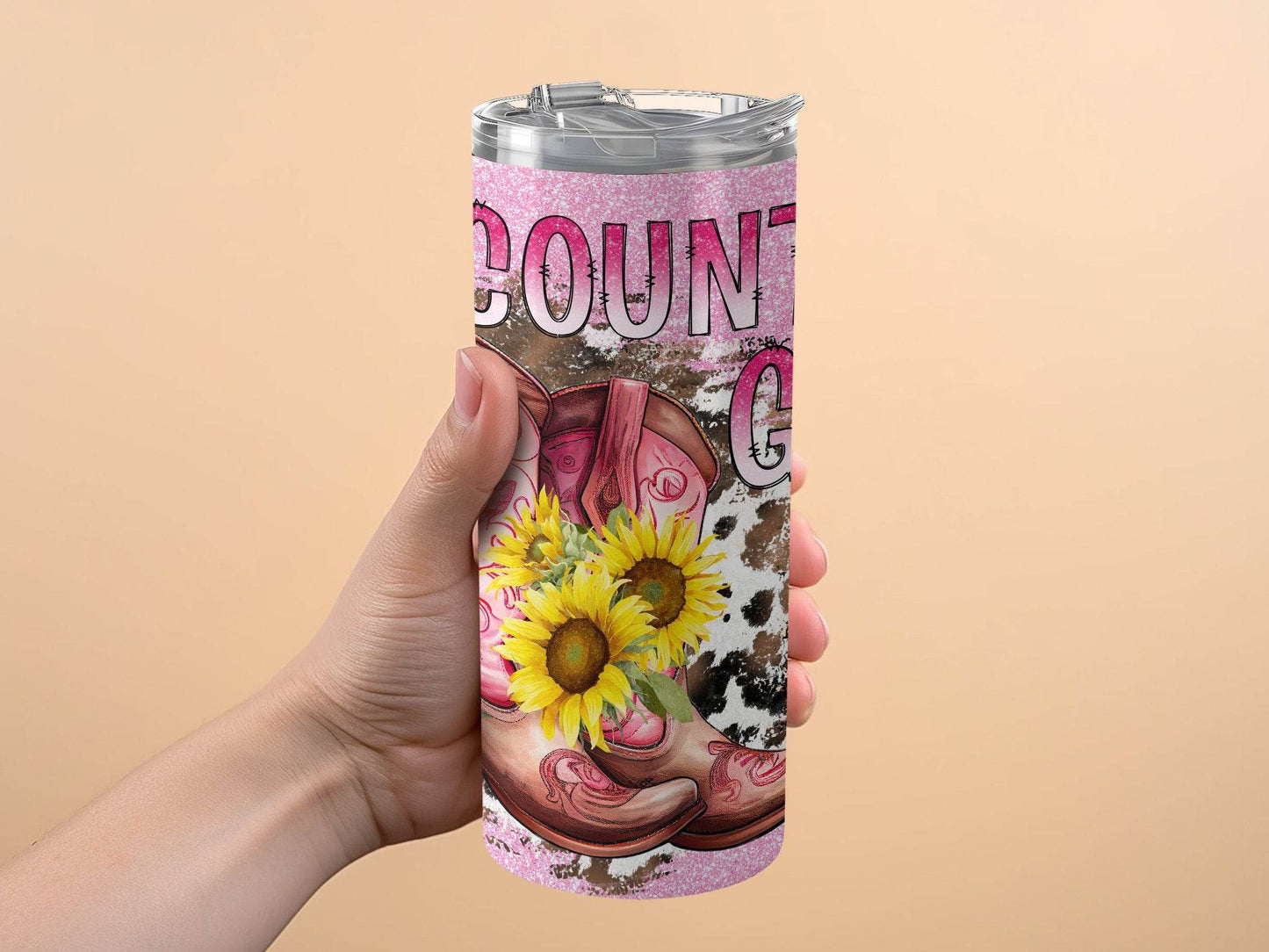 Country Girl Boots Design With Sunflowers Theme Tumbler - Design & Vybe