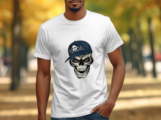 Grim Panda Skeleton on a Dark BaseBall Hat Artwork T-Shirt - Design & Vybe