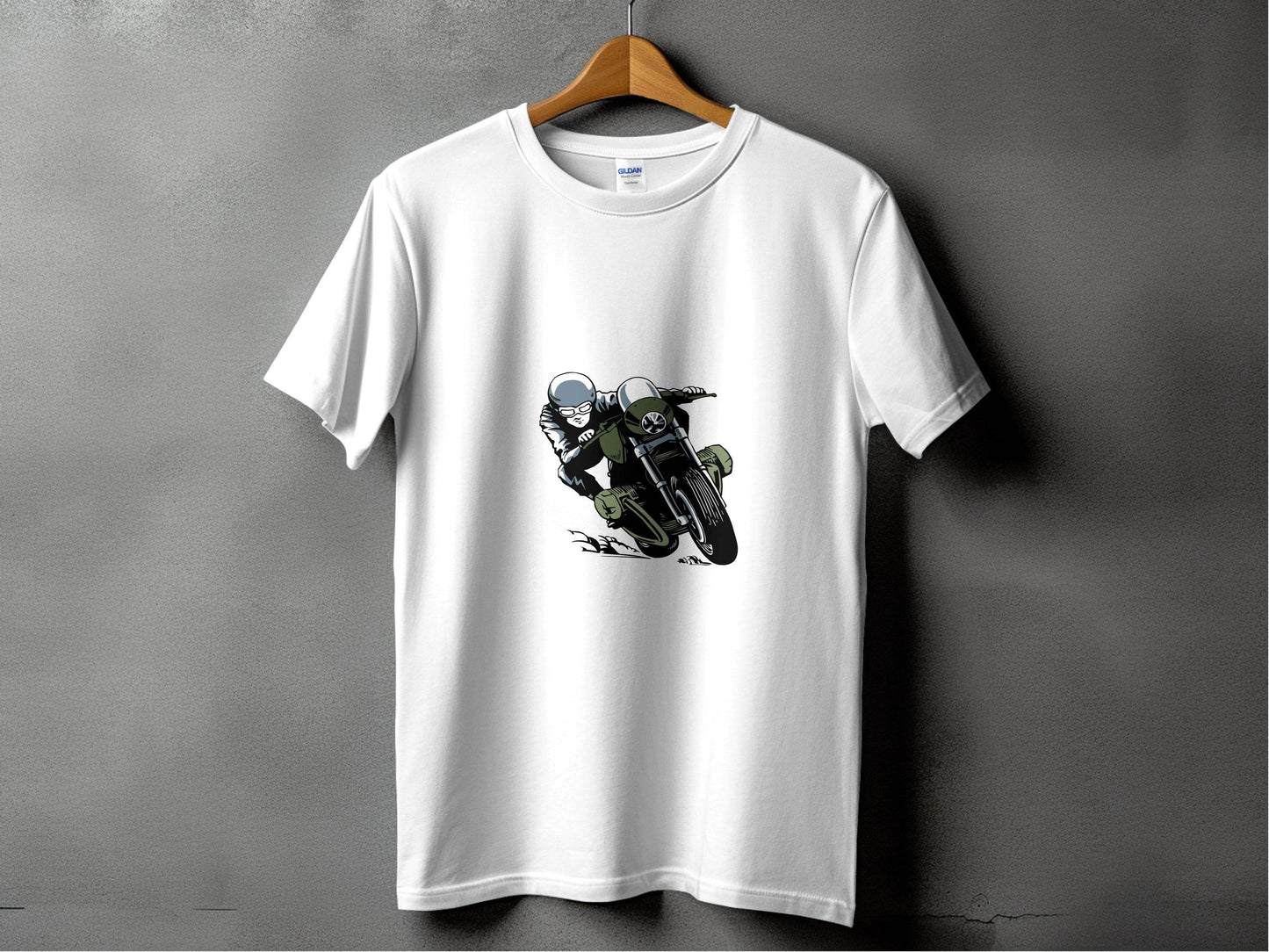 Vintage Motorcycle Rider Illustration Racing Style T-Shirt - Design & Vybe
