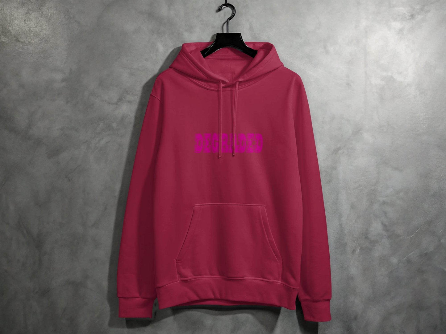 Magenta DEGRADED Word Graphic Stylish Hoodie - Design & Vybe