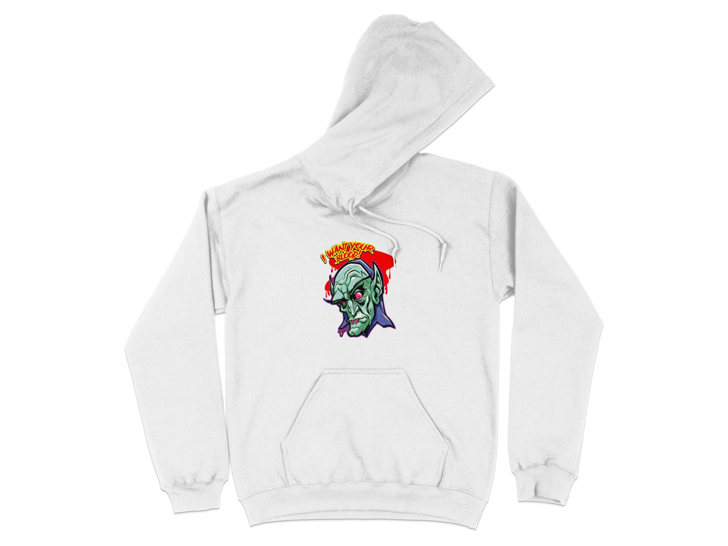 I Want Your Blood Vampire Head Horror Graphic Hoodie - Design & Vybe