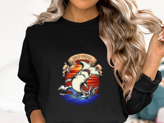 Hammerhead Shark Illustration Graphic Sweater - Design & Vybe