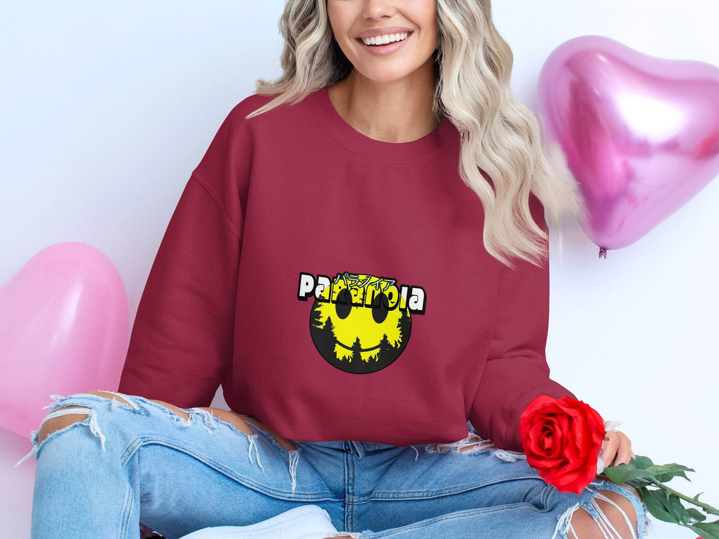 Paranoia With Japanese Text Graphic Image Sweater - Design & Vybe