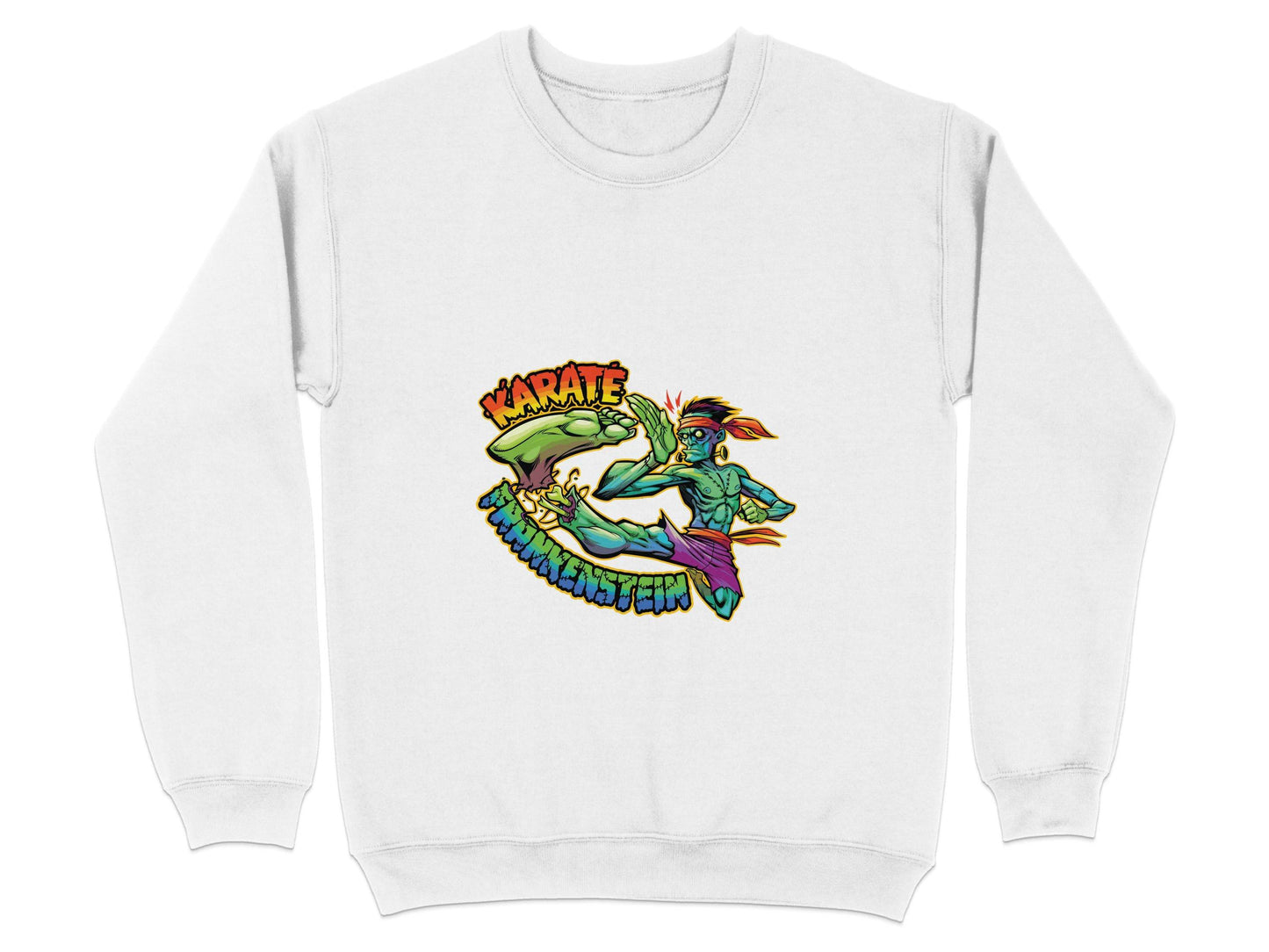 Karate Frankenstein Zombie Monster Funny Halloween Sweater - Design & Vybe