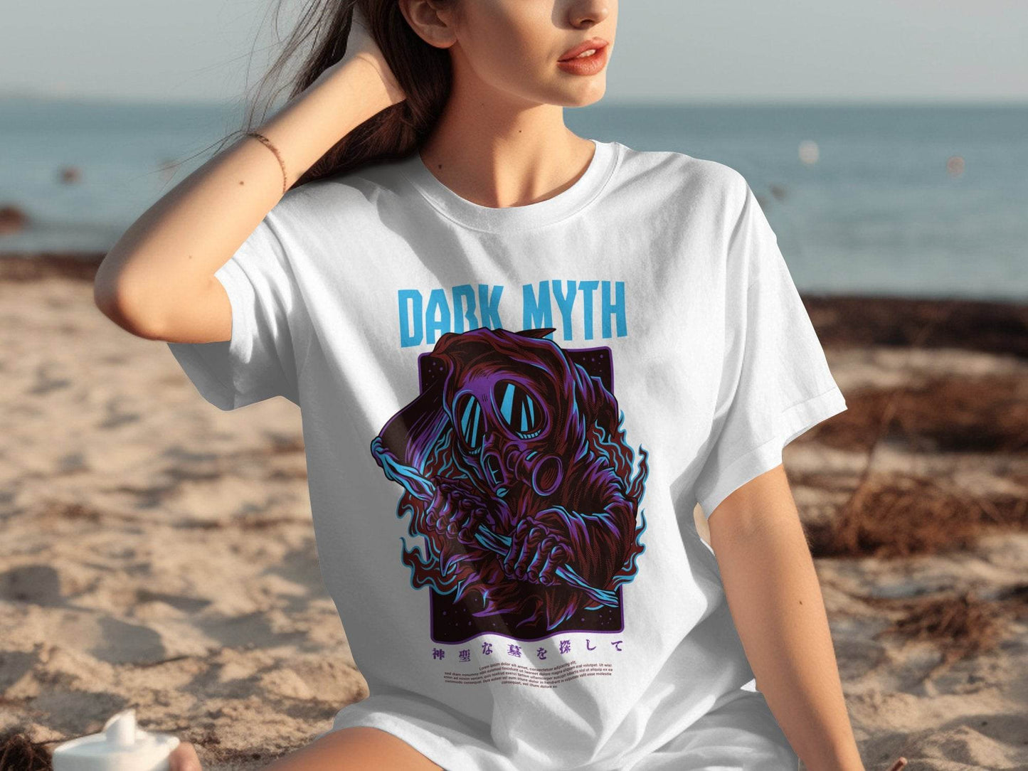 Dark Myth Grim Reaper Masked Artwork Design T-Shirt - Design & Vybe