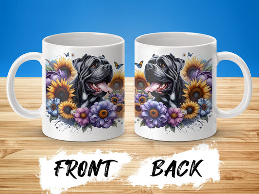 Colorful Dog and Flowers Art Design Mug product