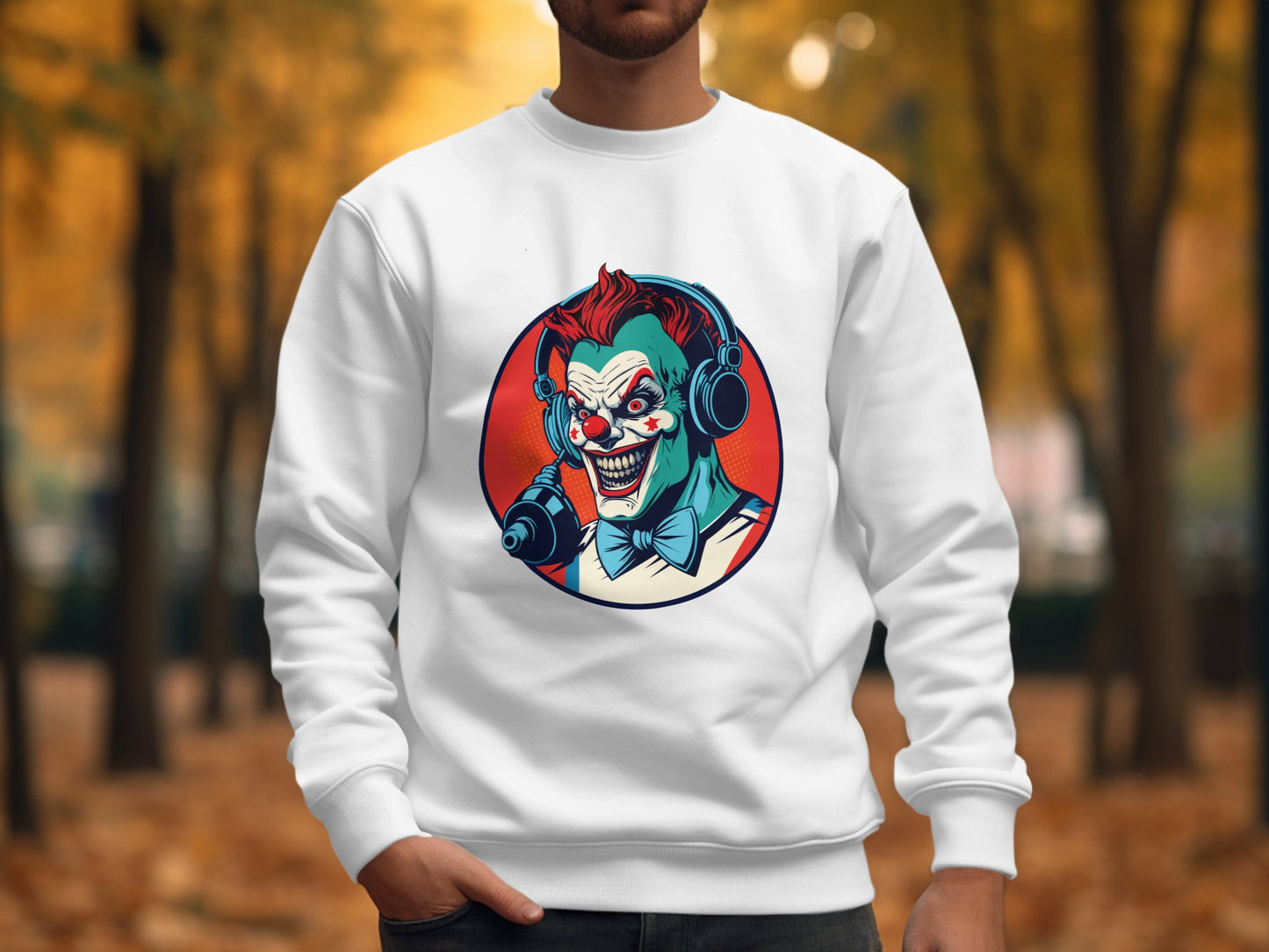 Vintage Creepy Clown DJ Halloween Sweatshirt product