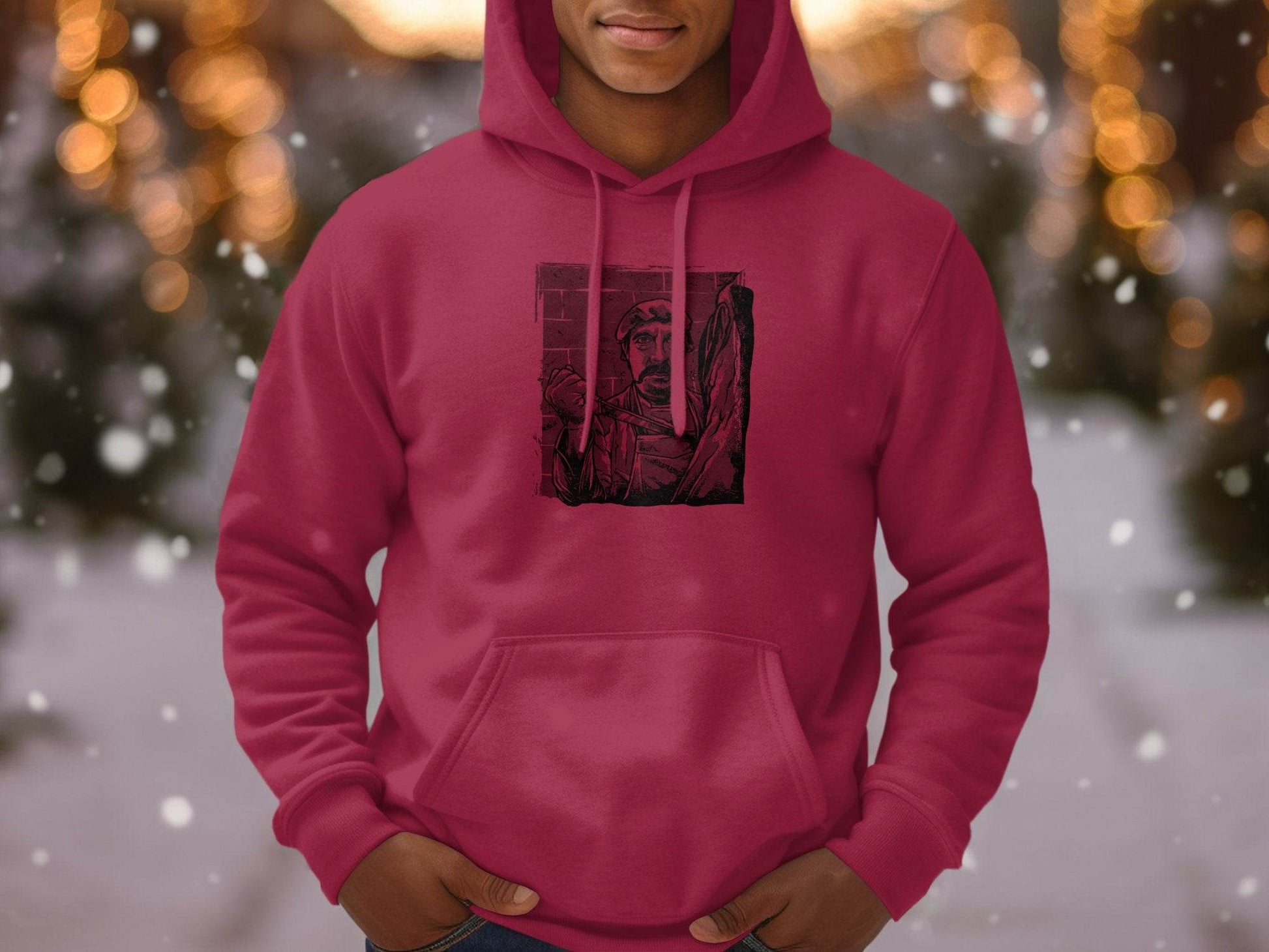 Vintage Butcher with Intense Gaze Graphic Hoodie - Design & Vybe