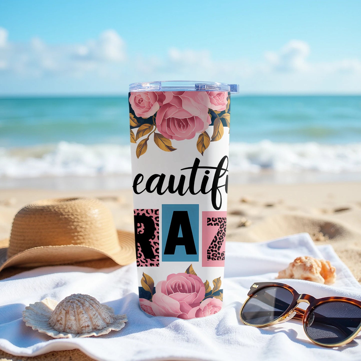 Beautiful Crazy Floral Design Tumbler Product