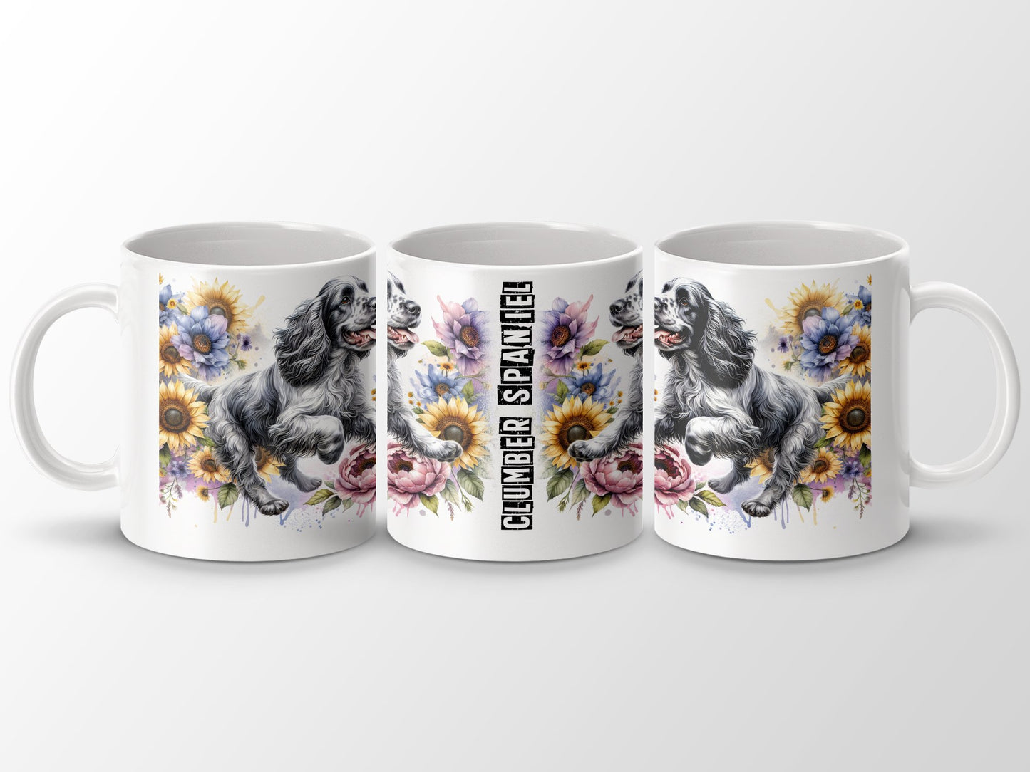 Clumber Spaniel Dog Floral Design Ceramic Mug product