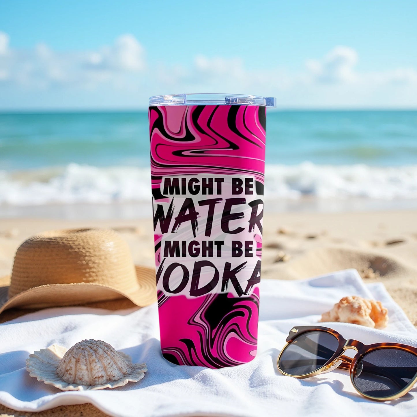 Might Be Water Might Be Vodka Pink Tumbler product type