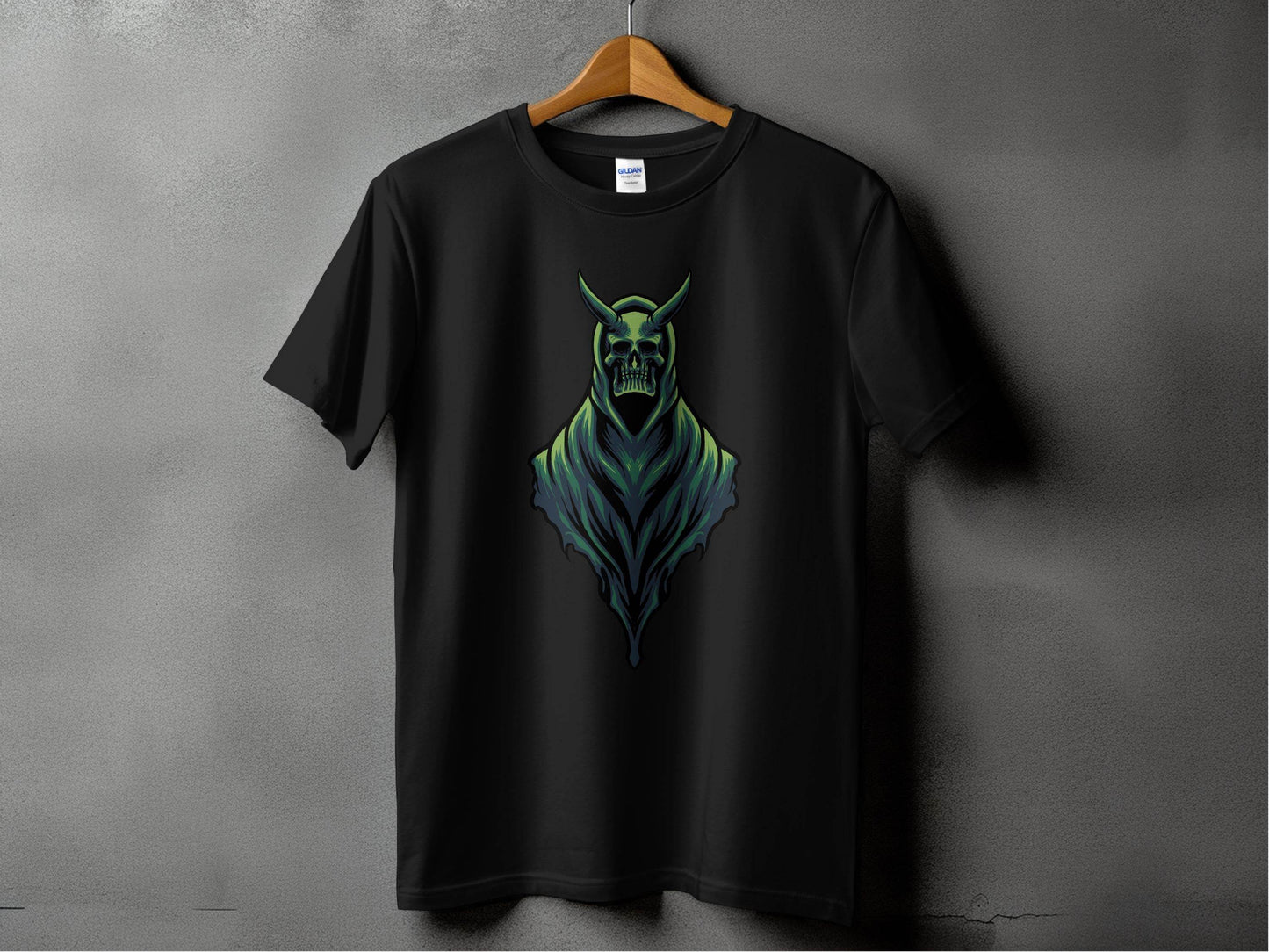 Gothic Hooded Skull Artwork Graphic T-Shirt - Design & Vybe