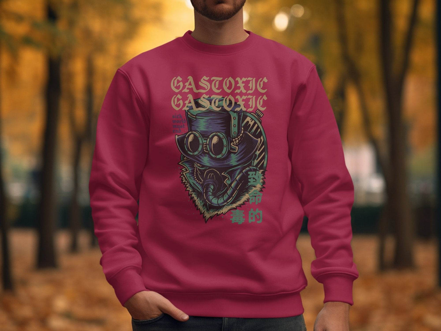 Gastoxic Sick World Masked Character Graphic Design Sweater - Design & Vybe