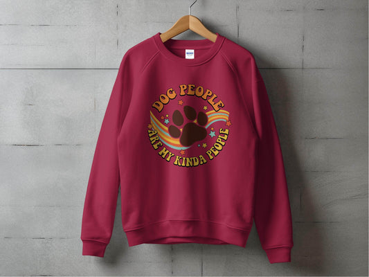 Dog People Are My Kinda People Retro Style Dog Paw Sweater - Design & Vybe