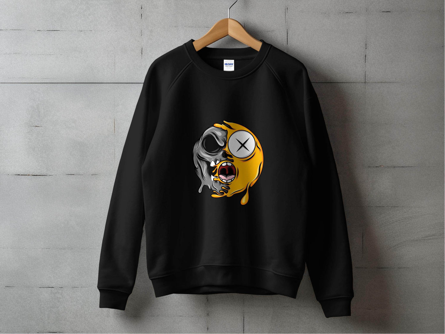 Melting Emoji into Skull Design Cool Graphic Sweater - Design & Vybe