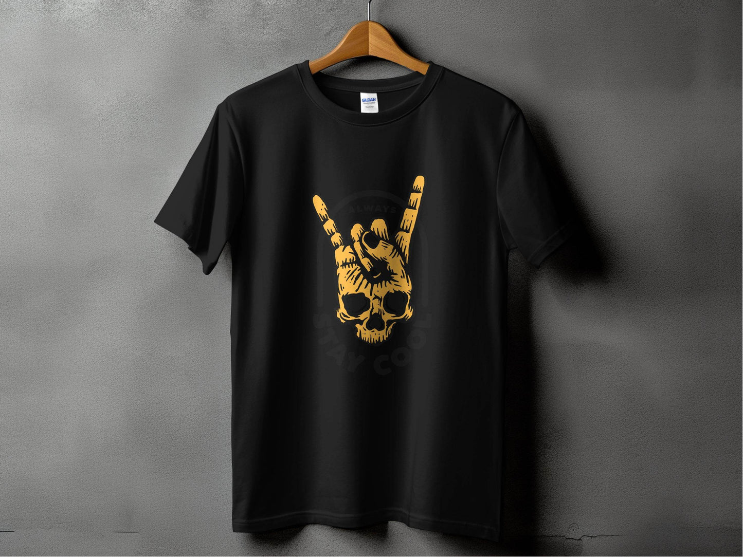 Always Stay Cool Skull Hand Gesture Illustration T-Shirt - Design & Vybe
