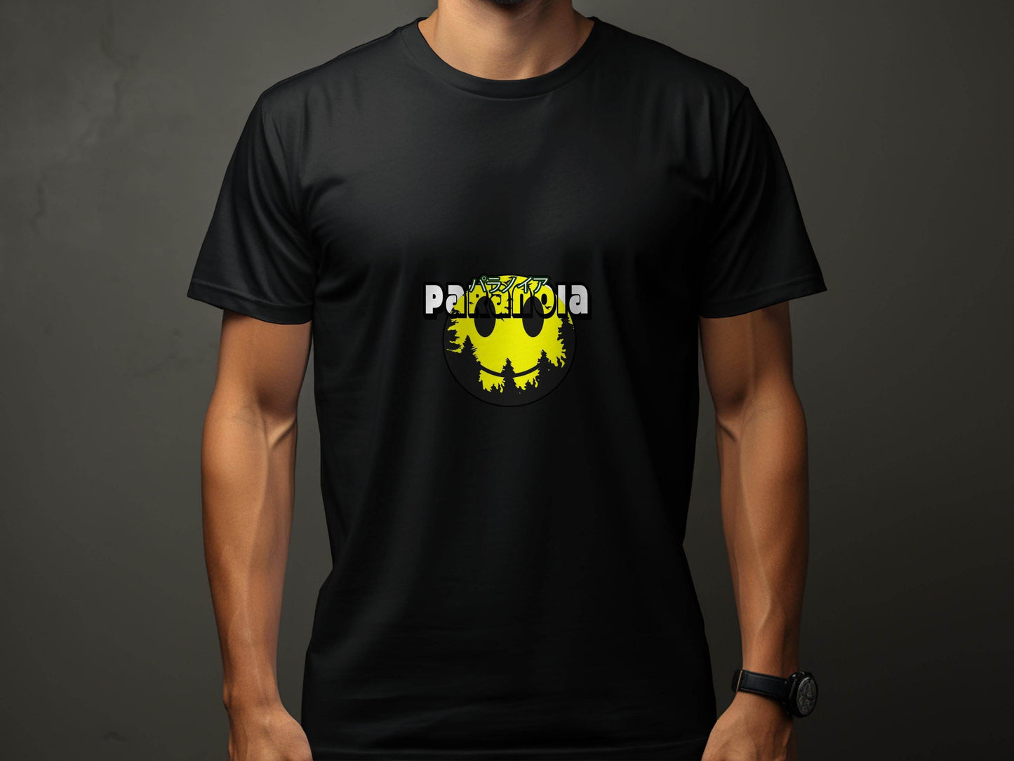 Paranoia With Japanese Text Graphic Image T-Shirt - Design & Vybe