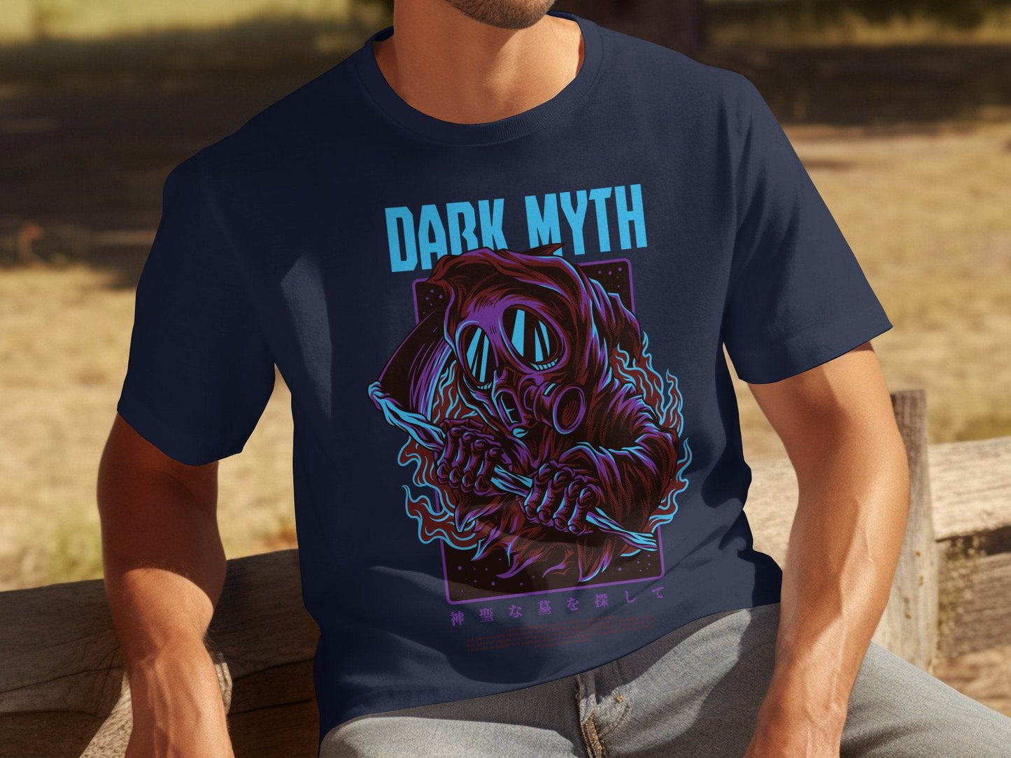 Dark Myth Grim Reaper Masked Artwork Design T-Shirt - Design & Vybe