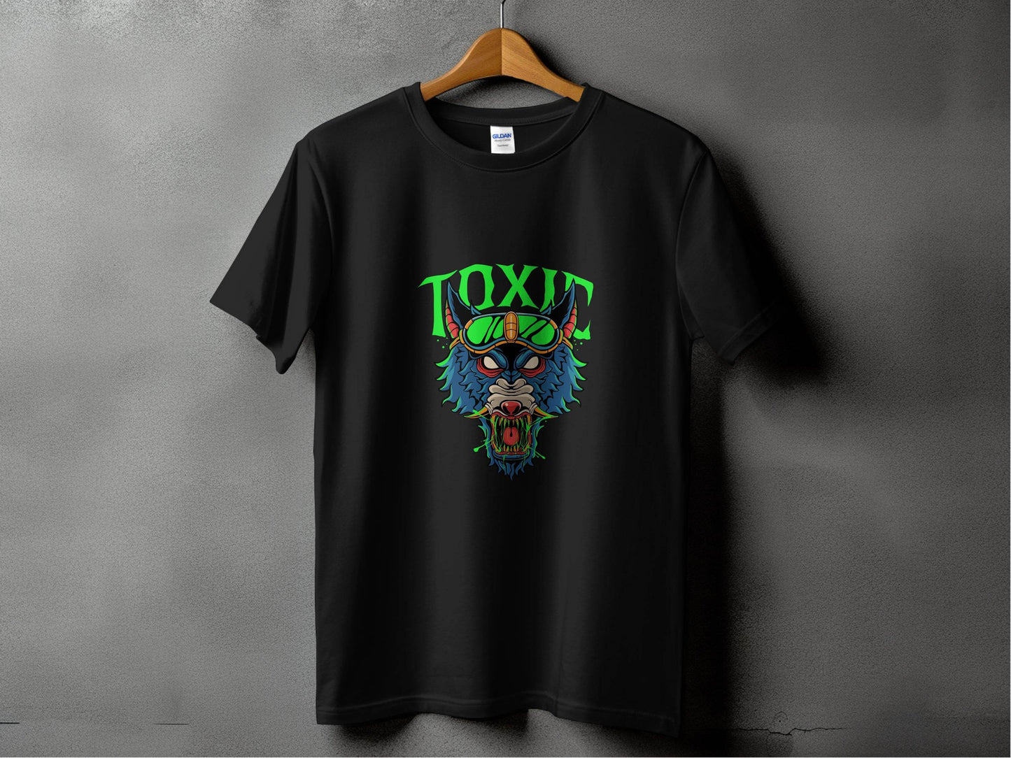 Toxic Wolf Artistic Graphic with Goggles Cool T-Shirt - Design & Vybe