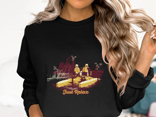 Just Relax Nature Scene Graphic Sweater - Design & Vybe