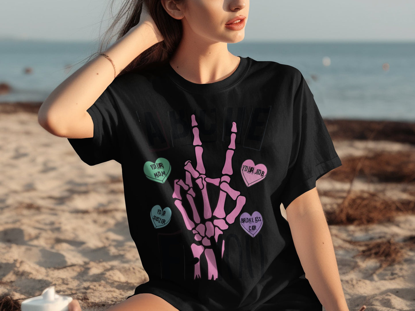 Rock On Hand Sign Hearts Beachwear T-shirt product
