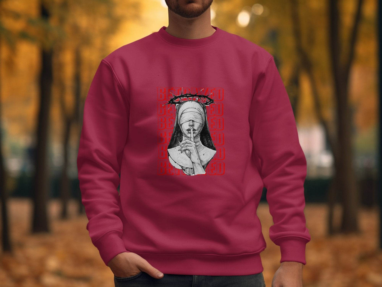 Blind Nun Betrayed Shhh Artistic Expression Design Sweater - Design & Vybe
