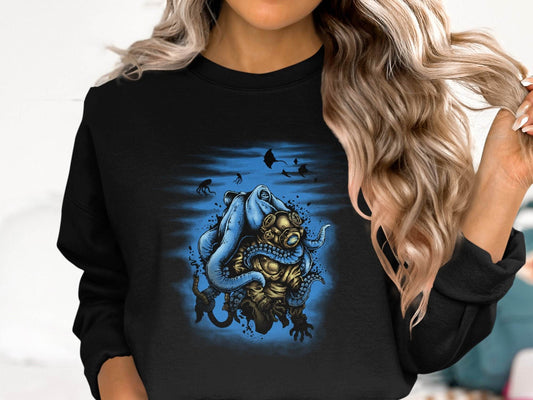 Deep Sea Diver Adventure-Inspired Jelly Fish Graphic Sweater - Design & Vybe