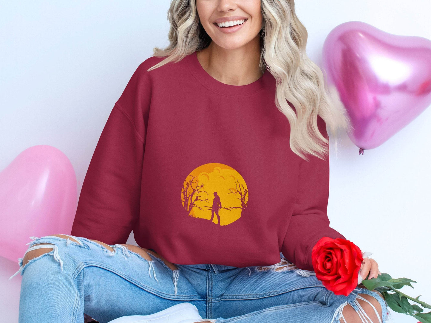 Silhouette Knight Under Yellow Moon Unique Style Sweater - Design & Vybe