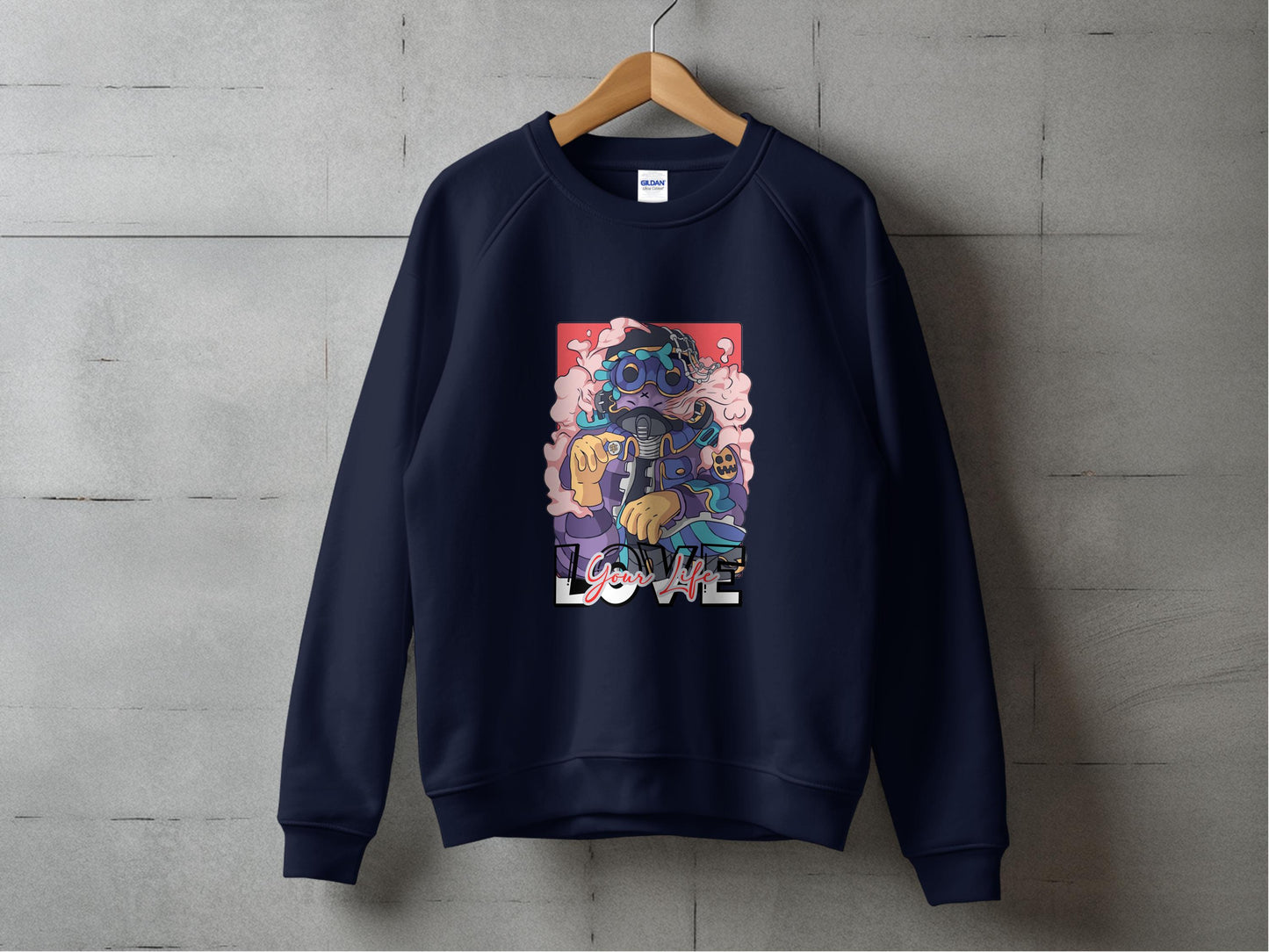 Love Life Astronaut Art Graphic Black Sweatshirt product