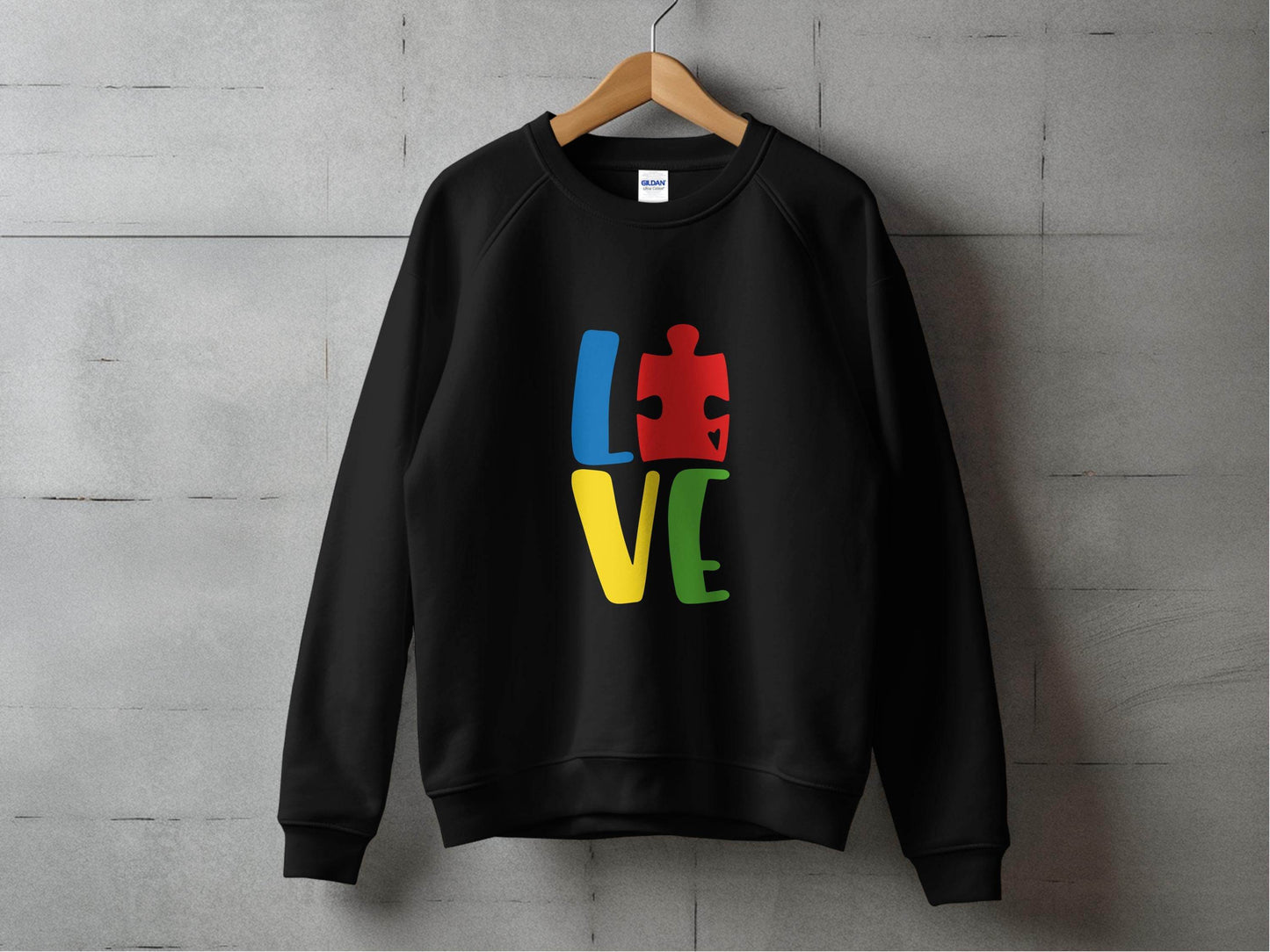 Autism Awareness Puzzle Piece Love Graphic Sweater - Design & Vybe