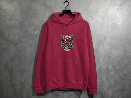 Skull with Guns and Flags Graphic Hoodie - Design & Vybe