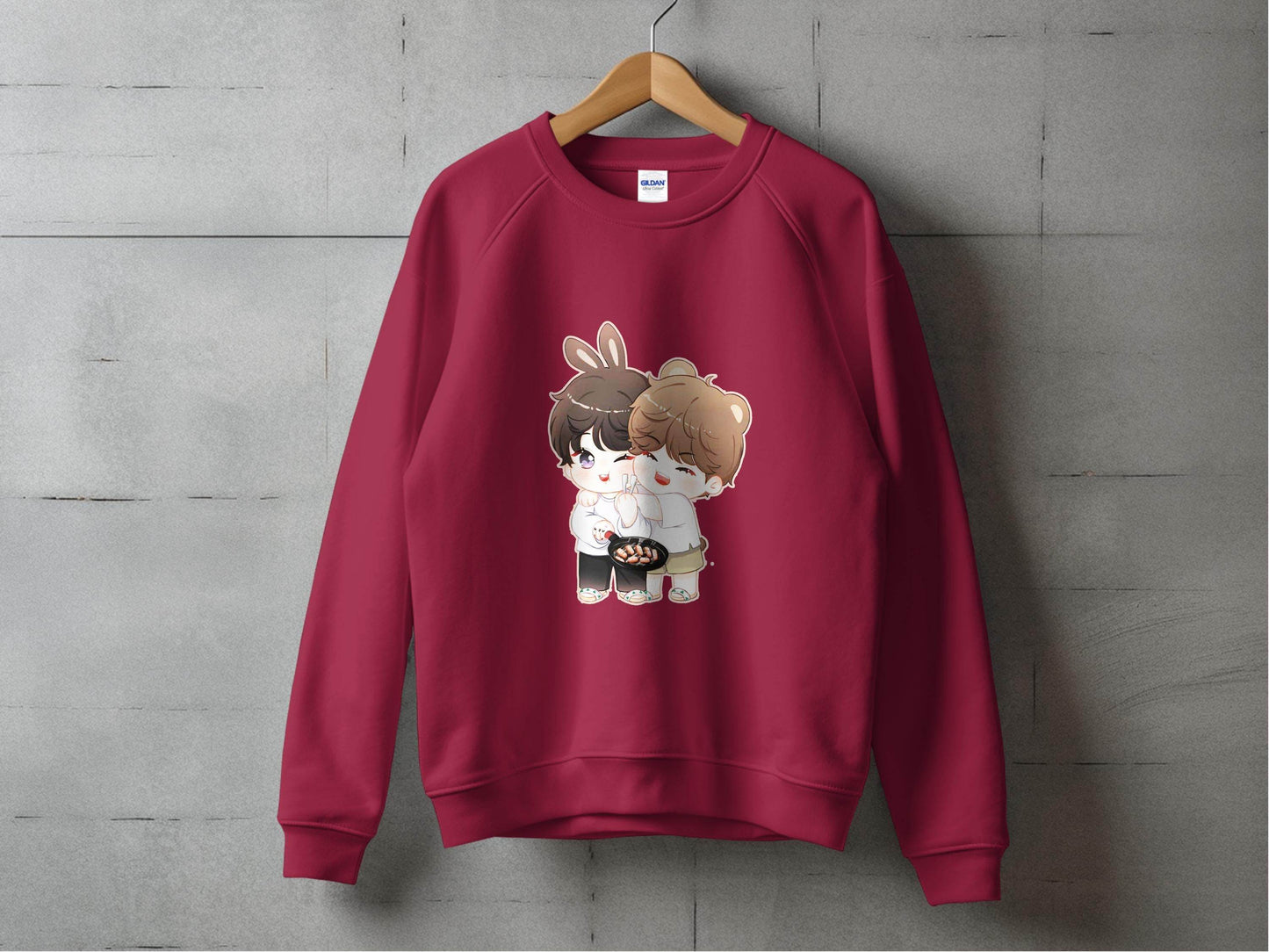 Cute Bunny Bear Cartoons Cooking Together Sweater - Design & Vybe
