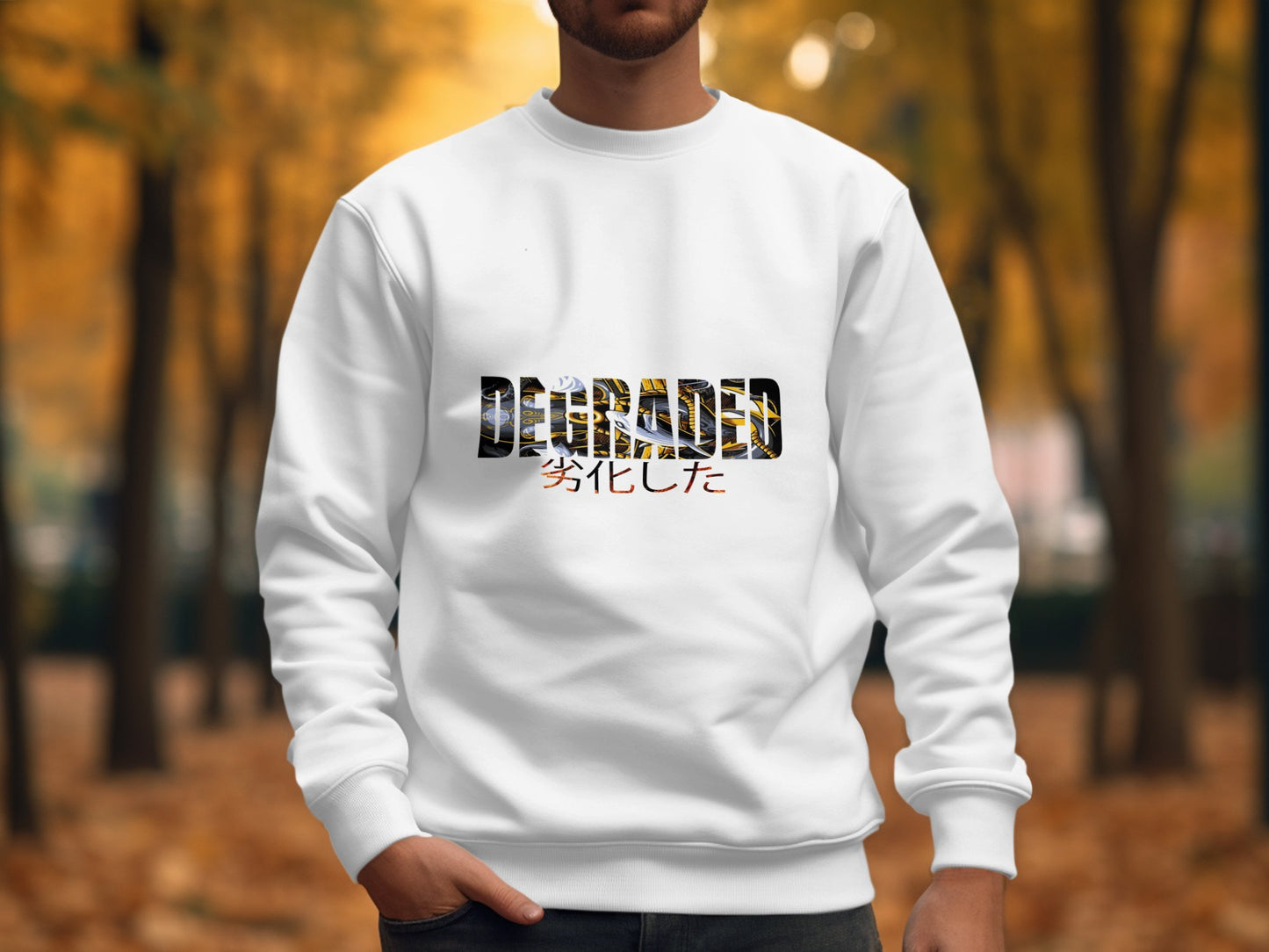 Distinctive Deeraged Graphic White Sweatshirt product